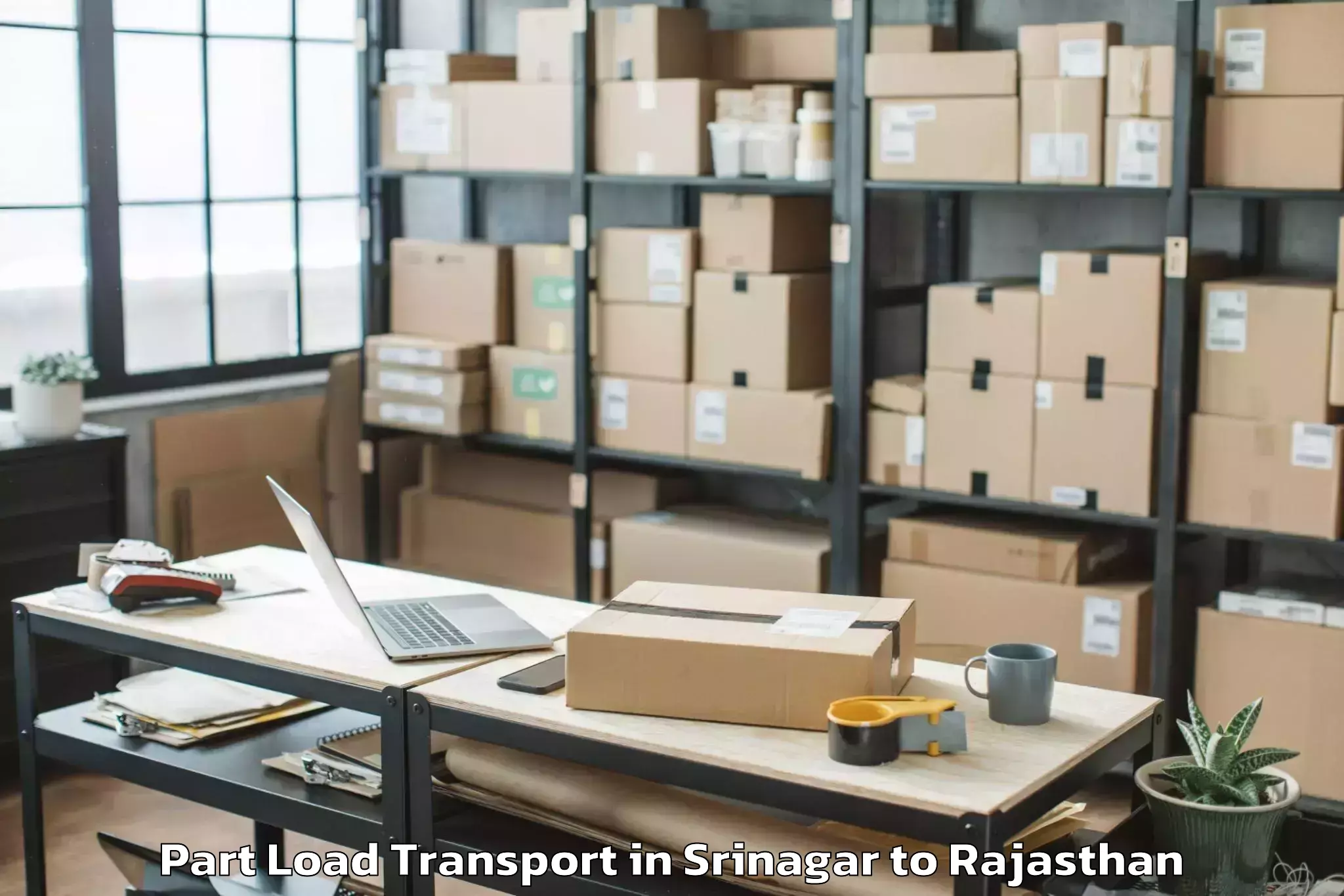 Book Srinagar to Mohangarh Part Load Transport Online